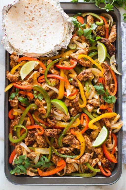 Sheet Pan Chicken Fajitas with Garlic Butter