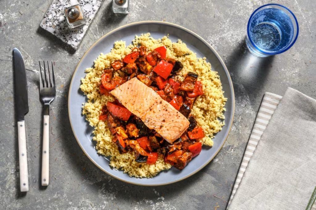 Sheet Pan Salmon with Ratatouille