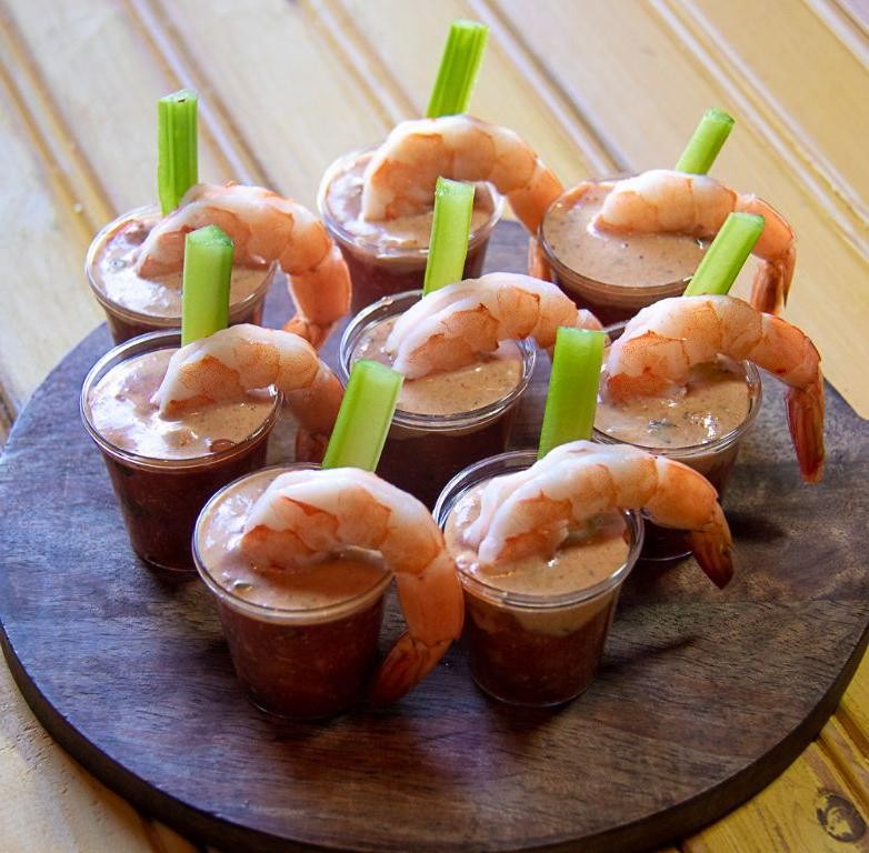 Shrimp Cocktail Shooters with Spicy Cocktail Sauce