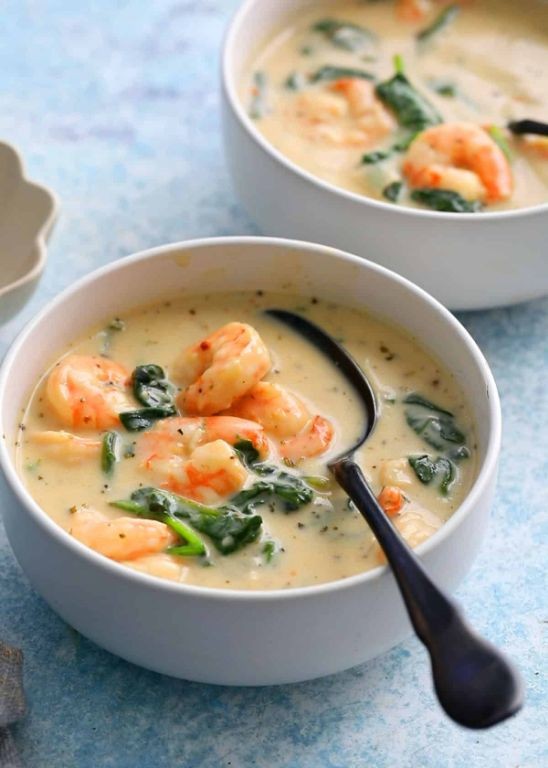 Shrimp and Spinach Creamy Soup