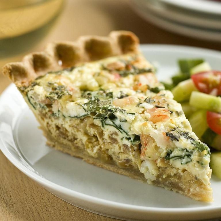 Shrimp and Spinach Quiche
