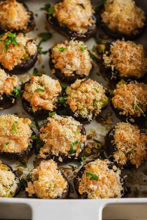 Shrimp and Spinach Stuffed Mushrooms