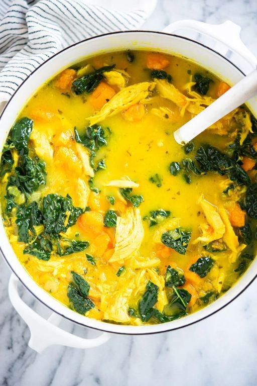 Simmering Ginger-Turmeric Chicken Soup