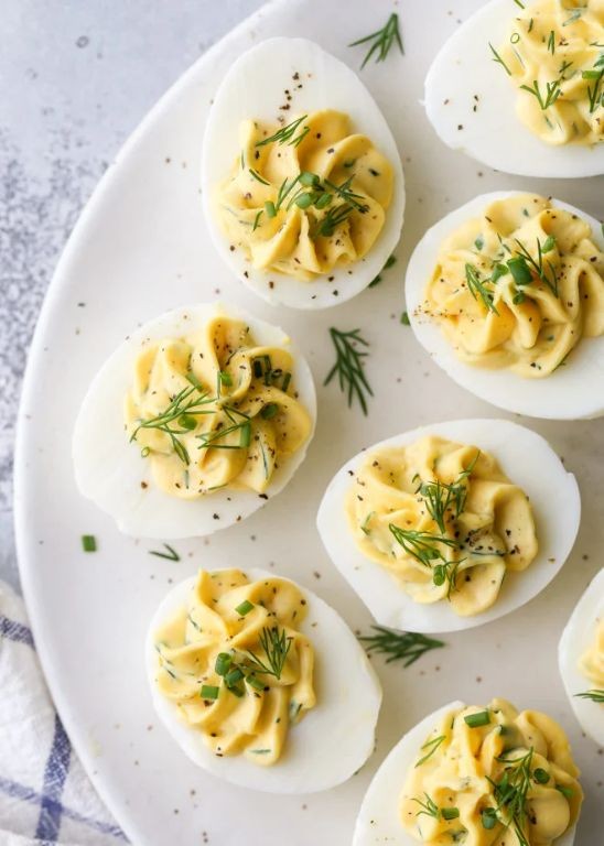 Simple Deviled Eggs with Fresh Herbs