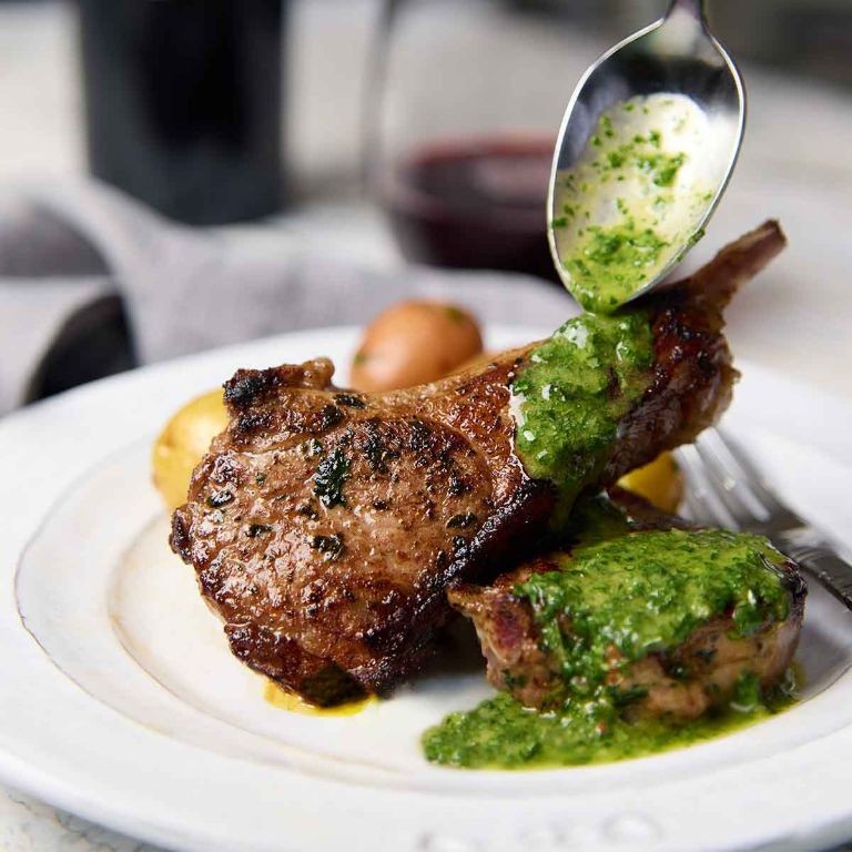 Simple Easter Lamb Chops with Mint Sauce