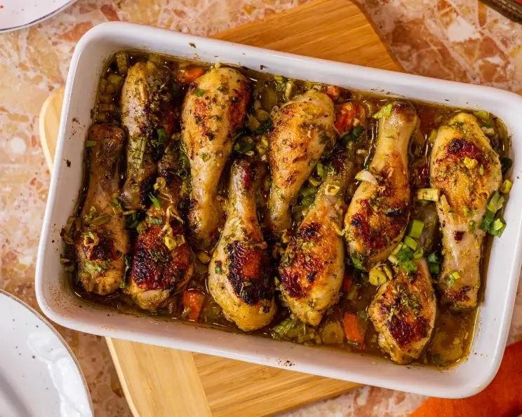 Slow Cooker Lemon Herb Chicken Legs