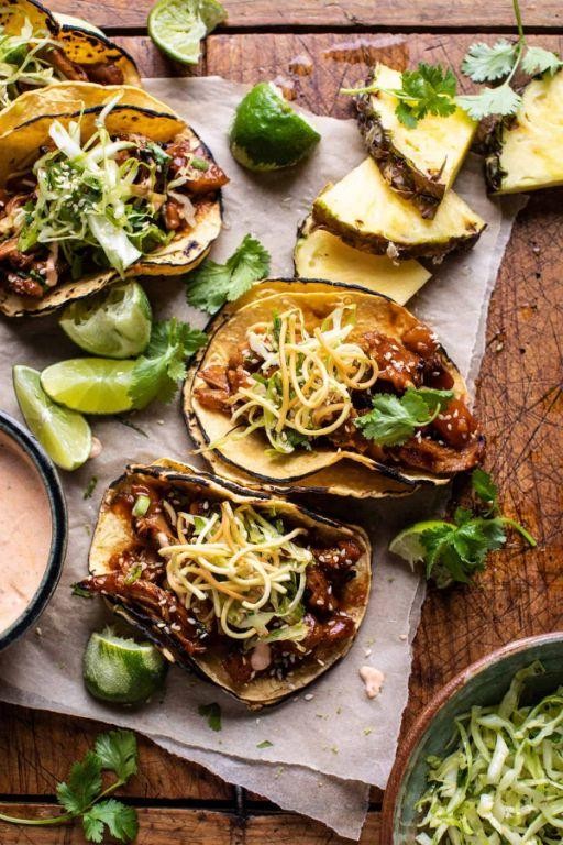 Slow Cooker Pineapple Chicken Tacos