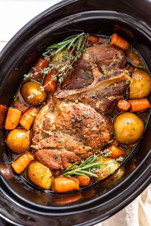 Slow Cooker Pork Sirloin Roast with Vegetables