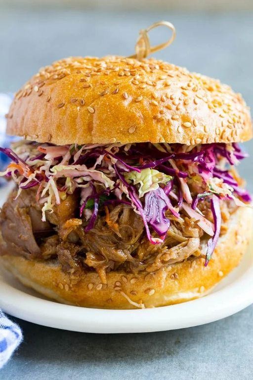Slow Cooker Pulled Pork Sandwiches with Coleslaw