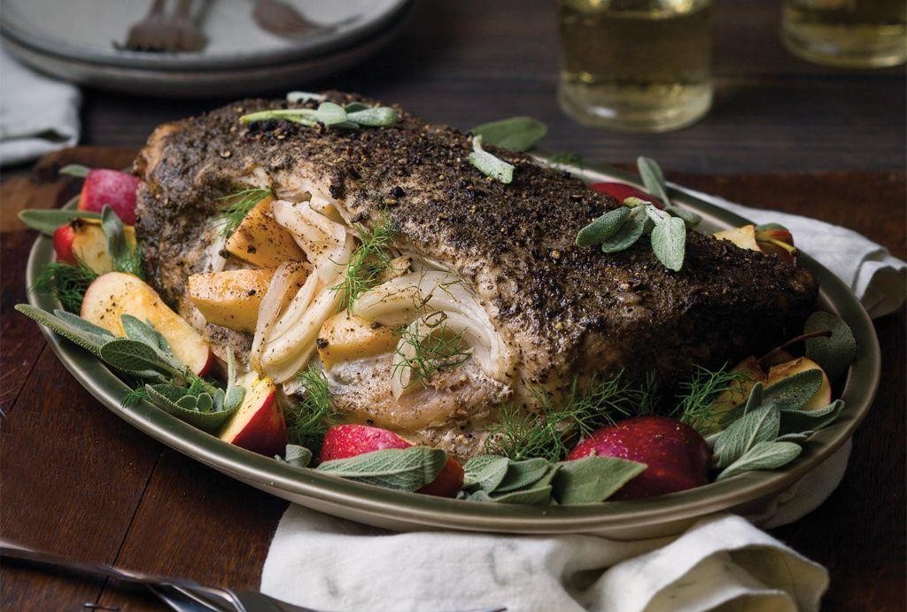 Smoked Pork Loin Stuffed with Apples and Sage