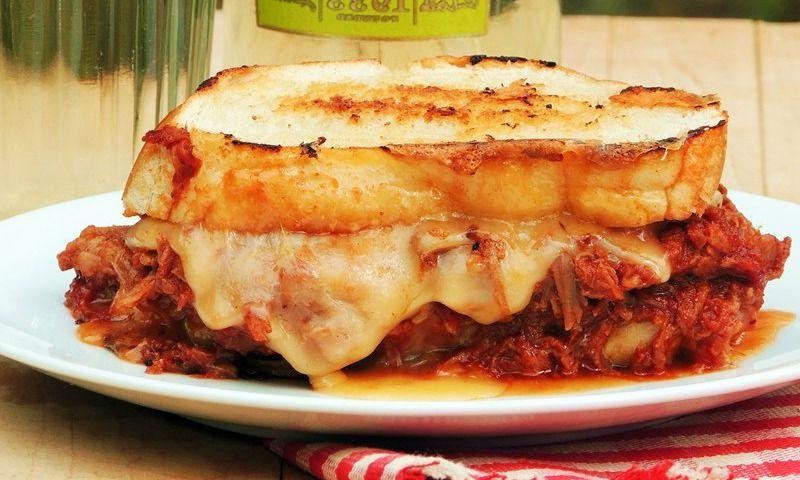 Smoked Pork Loin and Gouda Grilled Cheese