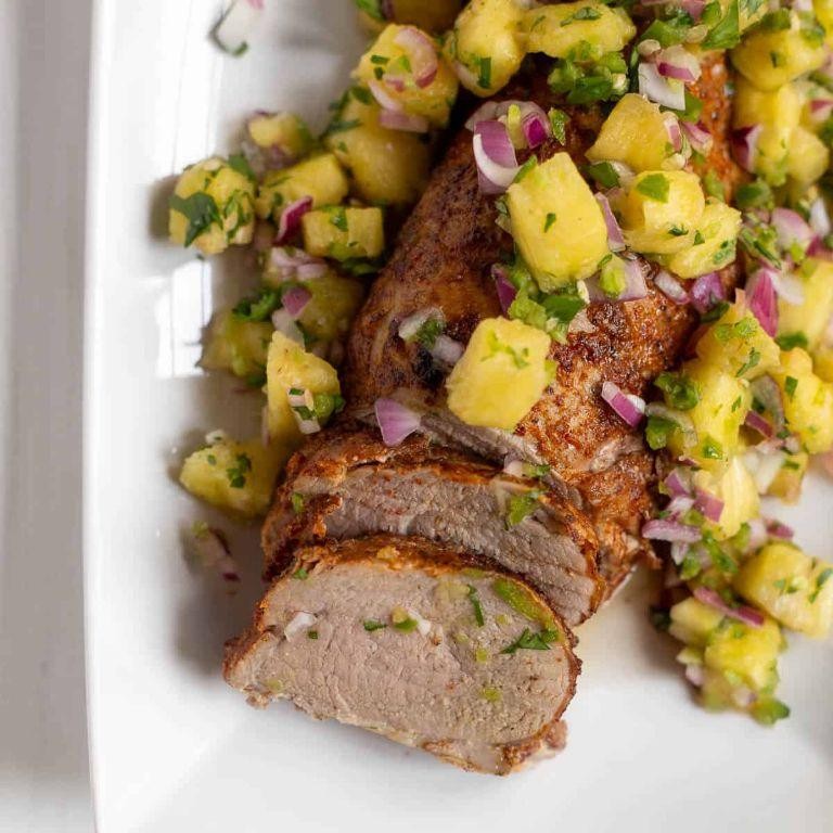 Smoked Pork Loin with Pineapple Salsa