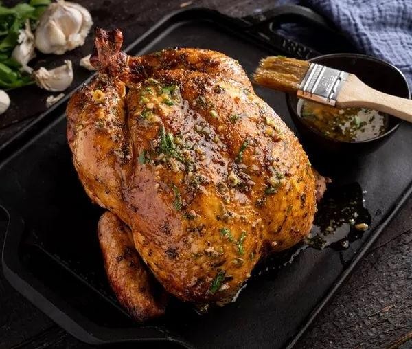Smoked Whole Chicken with Herb Butter