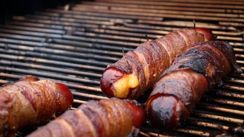 Smoky Bacon-Wrapped Hot Dogs