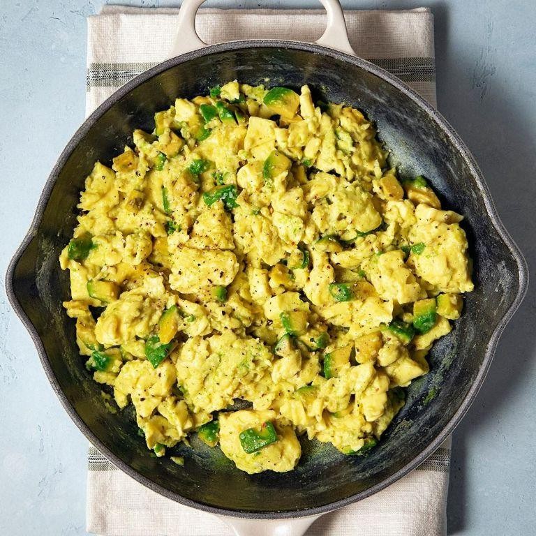 Soft Scrambled Eggs with Avocado