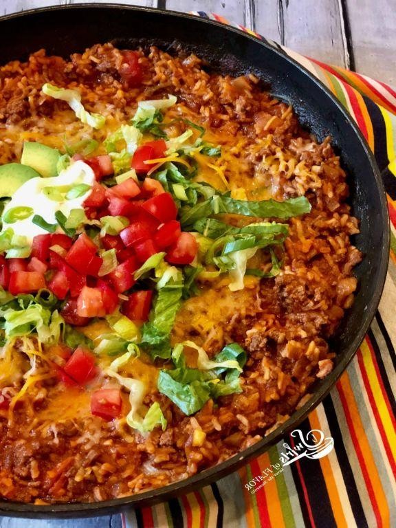 Spanish Rice and Beef Taco Skillet