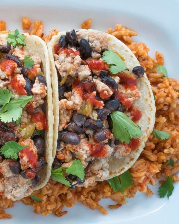 Spanish Rice and Egg Breakfast Tacos