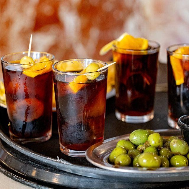 Spanish Vermouth on the Rocks with Olives