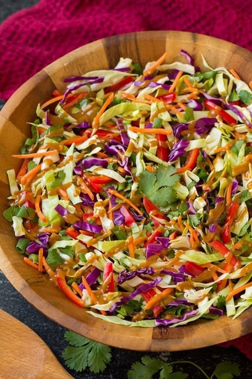 Spicy Asian Cabbage Salad with Peanuts