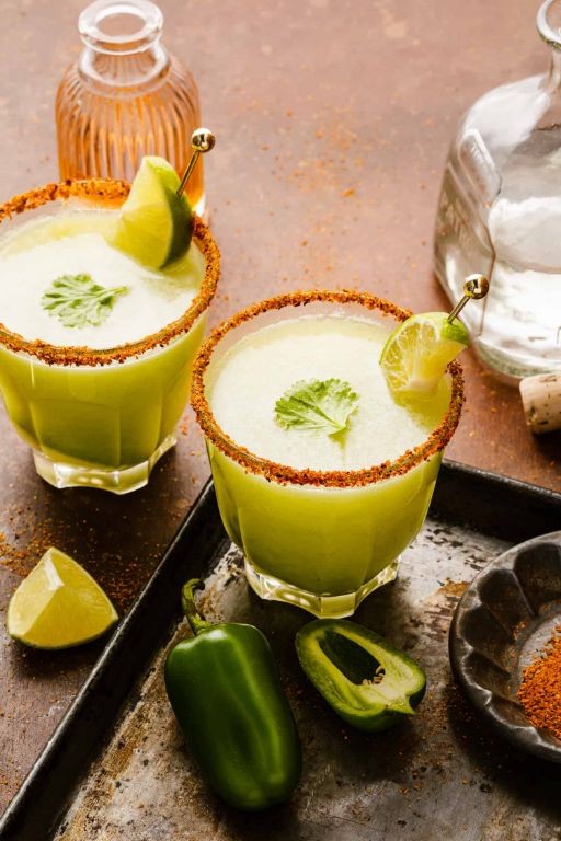 Spicy Avocado Margarita with Cilantro