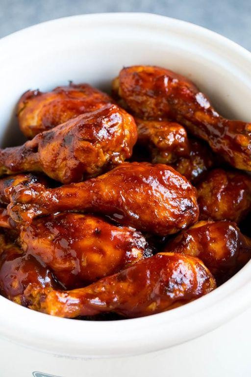 Spicy BBQ Crock Pot Chicken Drumsticks