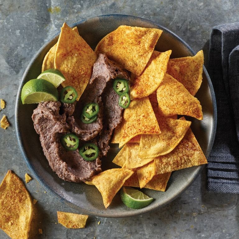 Spicy Black Bean and Corn Tortilla Chip Dip