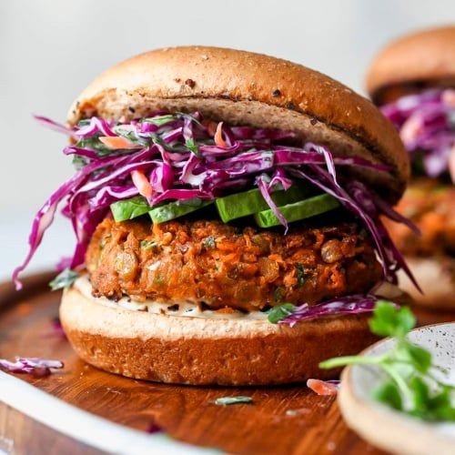 Spicy Black Bean and Lentil Burgers