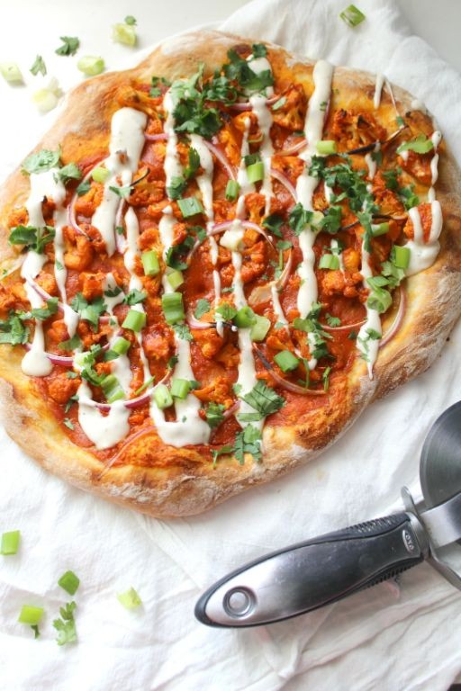 Spicy Buffalo Cauliflower Vegan Pizza