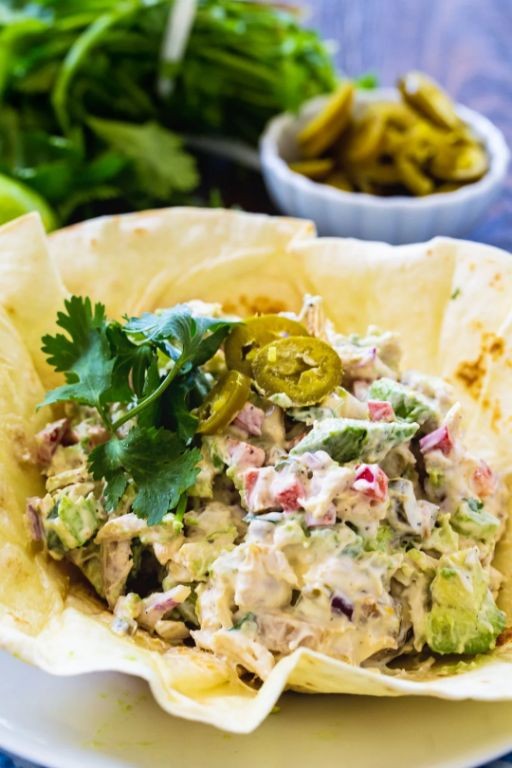 Spicy Chicken Salad with Grapes and Jalapeños