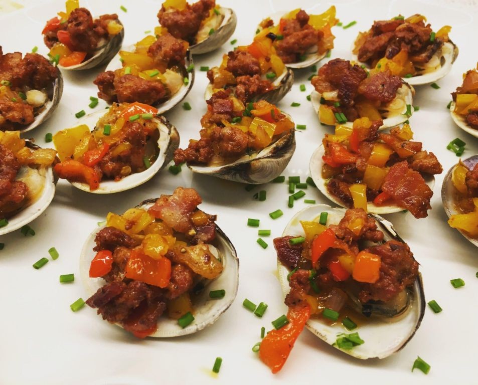 Spicy Clams Casino with Jalapeños and Chorizo