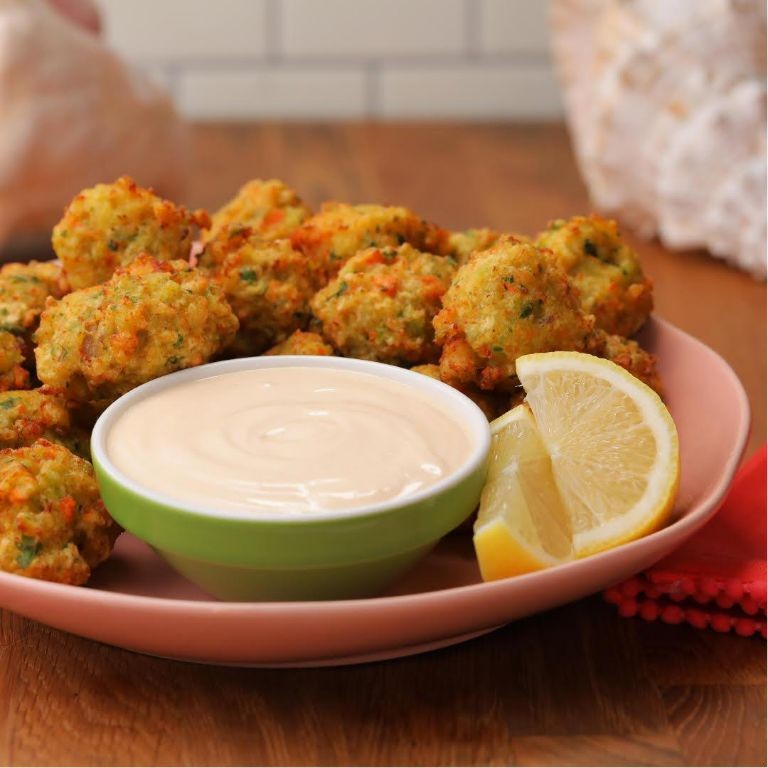 Spicy Conch Fritters with Lime Aioli