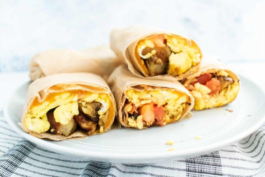 Spicy Potato and Egg Breakfast Burritos
