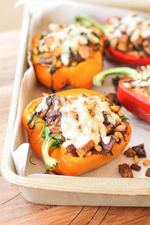 Spicy Shredded Tofu Stuffed Peppers