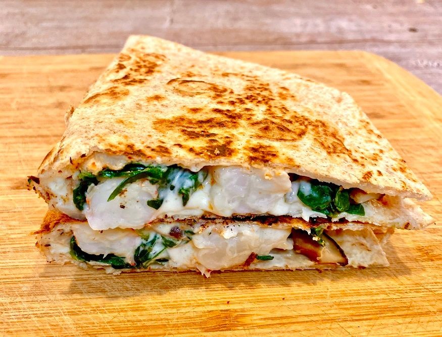 Spicy Shrimp and Spinach Quesadillas