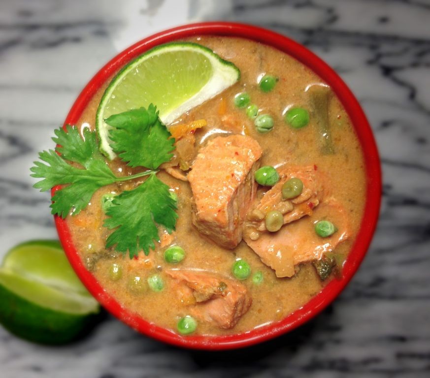 Spicy Thai Salmon Soup