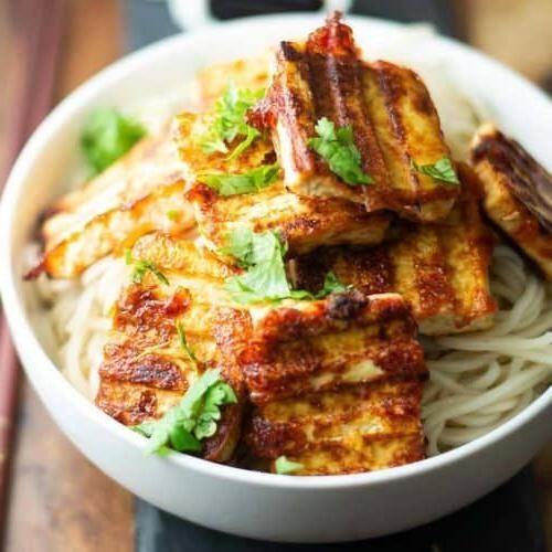 Spicy Tofu Steaks with Japanese Barbecue Marinade