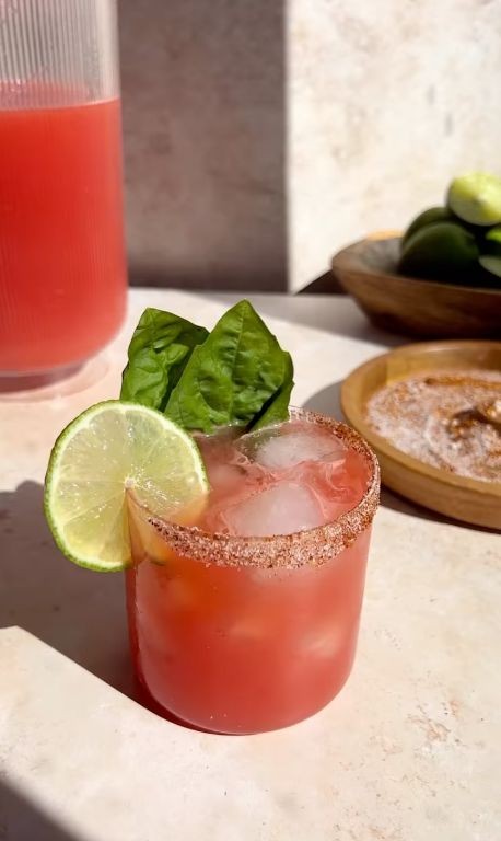 Spicy Watermelon Basil Margarita