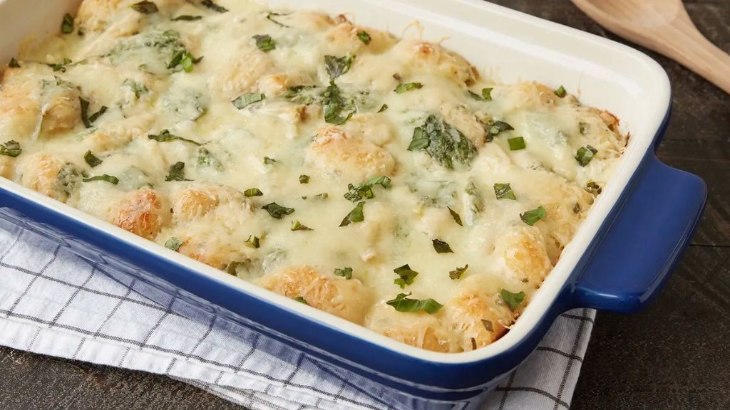 Spinach and Artichoke Chicken and Biscuit Casserole