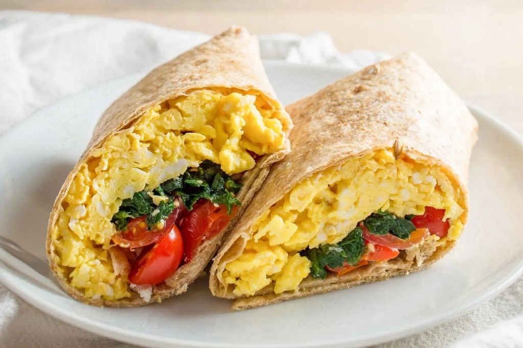 Spinach and Feta Breakfast Wraps