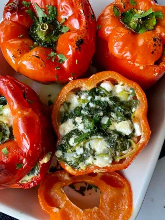 Spinach and Feta Stuffed Peppers