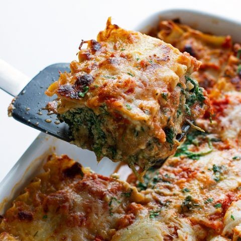 Spinach and Mushroom Lowfat Lasagna