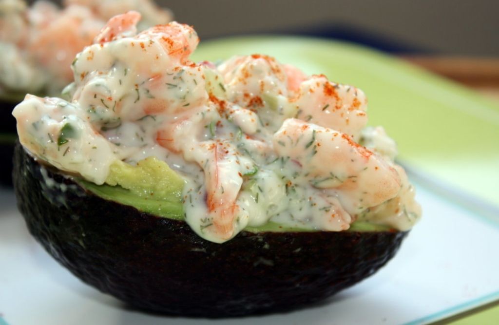 Spinach and Shrimp Stuffed Avocados
