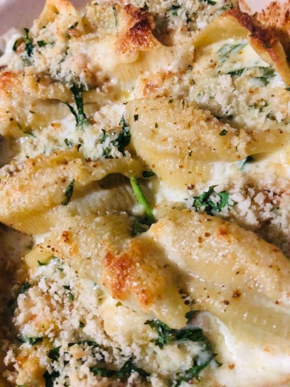 Spinach and Shrimp Stuffed Shells