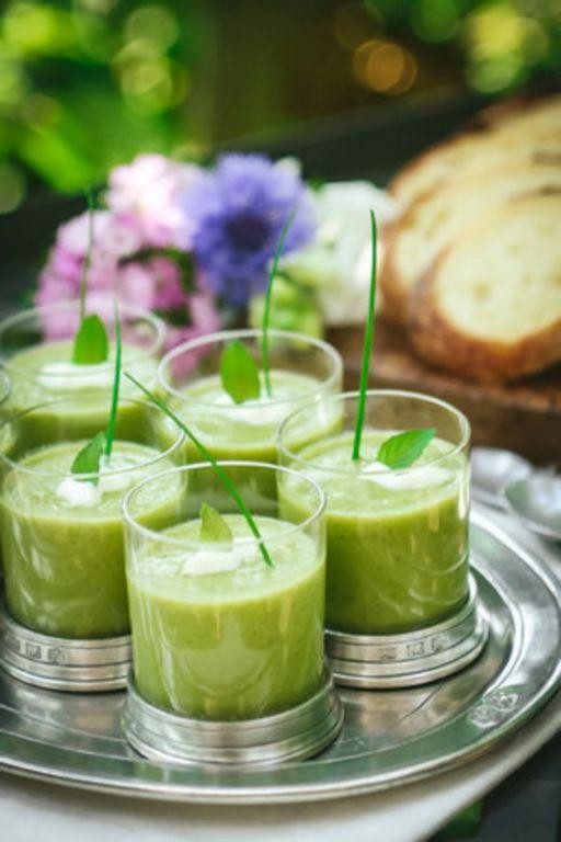 Spring Pea and Mint Soup with Crème Fraîche