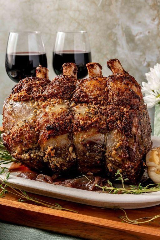 Standing Rib Roast with Herb and Mustard Glaze