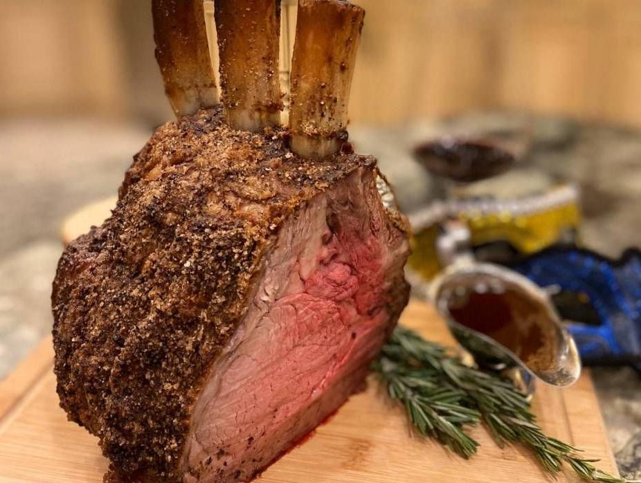 Standing Rib Roast with Red Wine Reduction