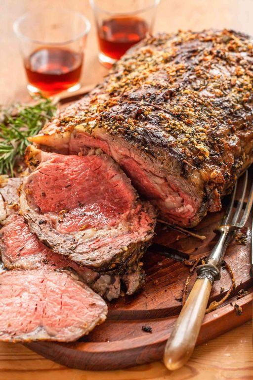 Standing Rib Roast with Roasted Garlic and Herbs