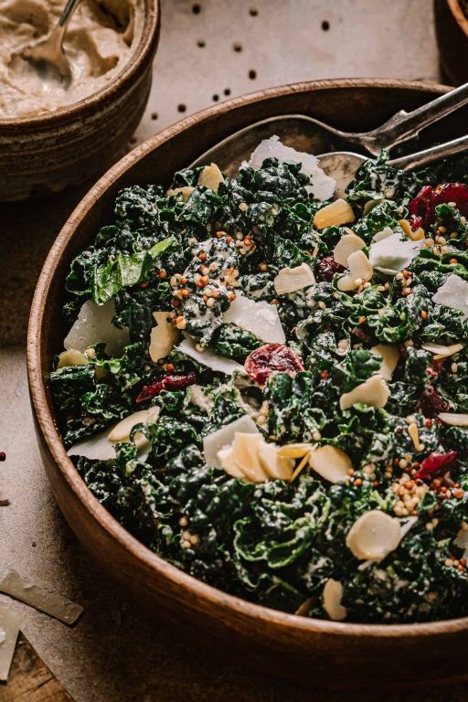 Steak and Egg Kale Salad with Lemon Tahini Dressing