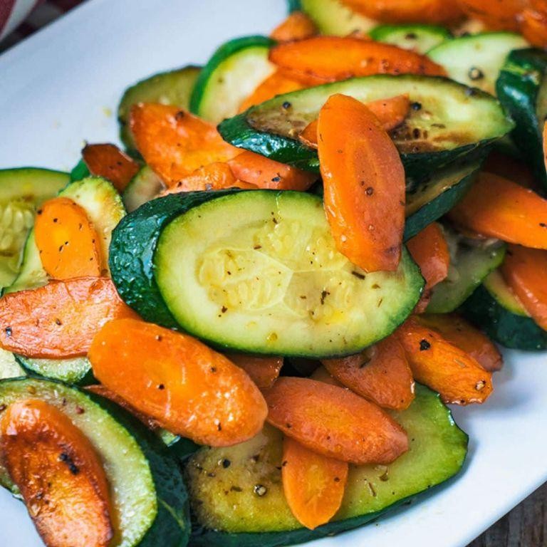 Steamed Carrots and Zucchini