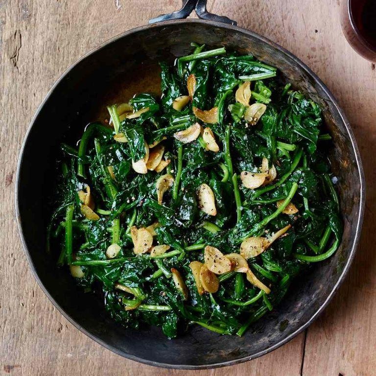 Steamed Spinach with Olive Oil
